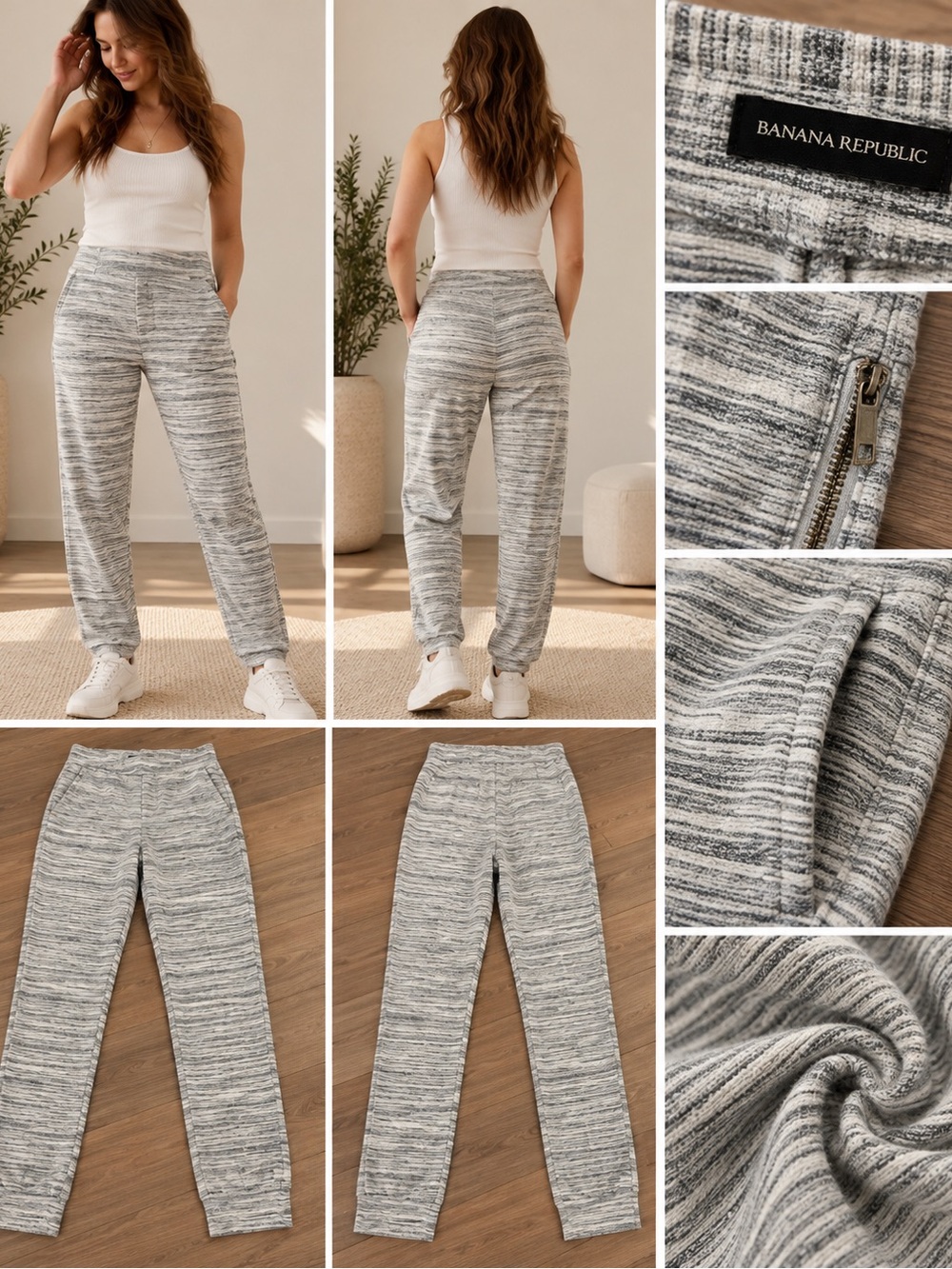 Banana Republic Gray Marled Jogger Pants